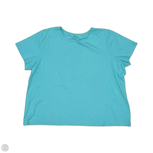 Top Short Sleeve By Croft And Barrow In Blue, Size: 2x