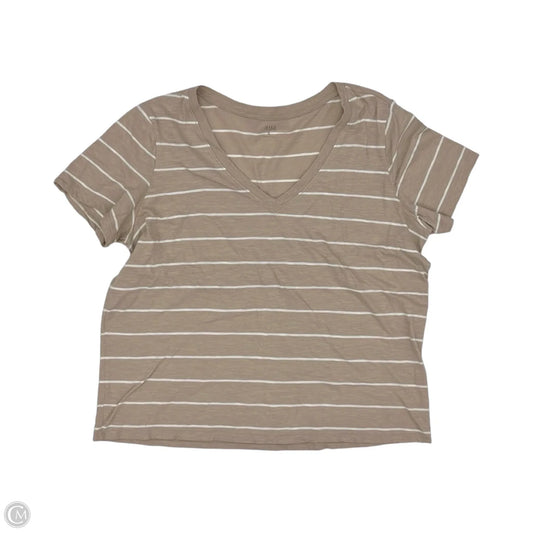 Top Short Sleeve By Ana In Tan & White, Size: Xl
