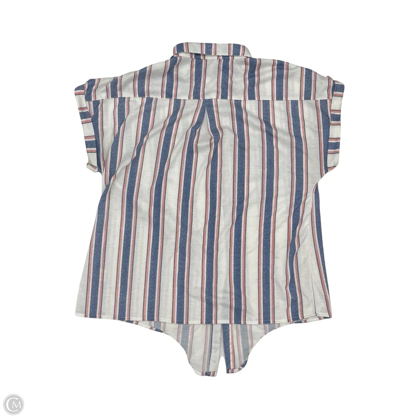 Top Short Sleeve By Eden & Olivia In Blue & White, Size: L