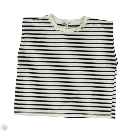 Top Short Sleeve By Miou Muse In Black & White, Size: M