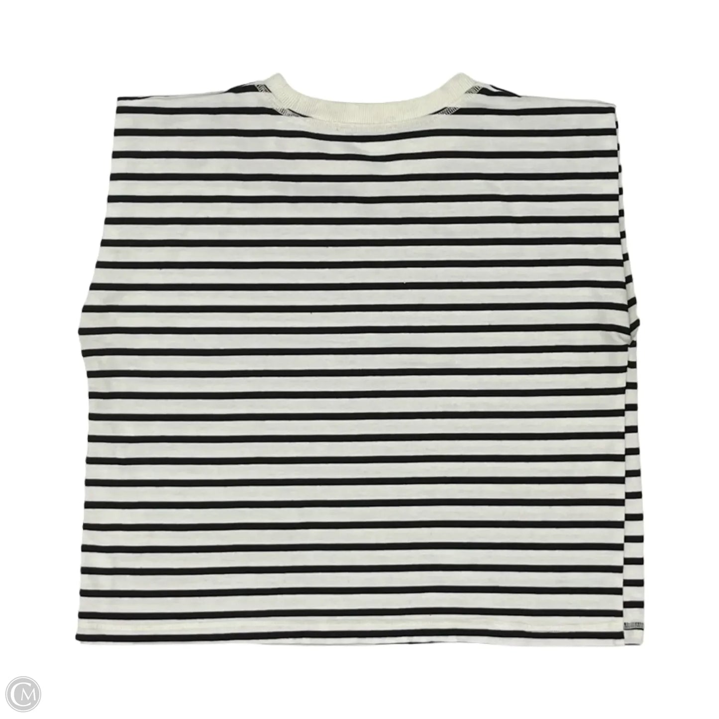Top Short Sleeve By Miou Muse In Black & White, Size: M