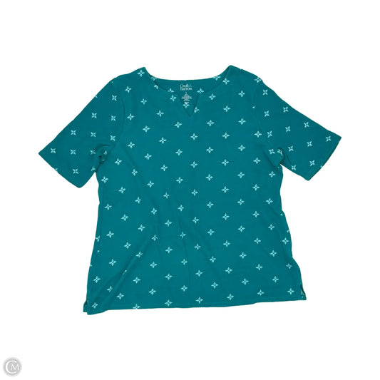 Top Short Sleeve By Croft And Barrow In Blue, Size: L