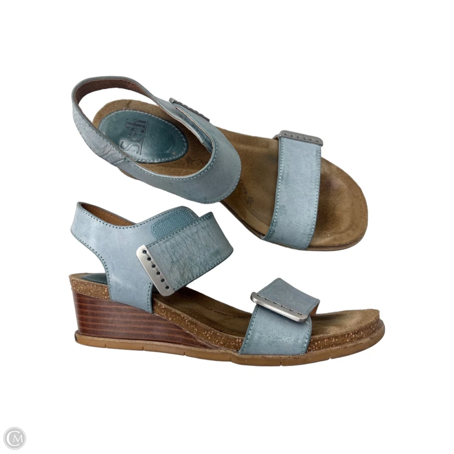 Sandals Heels Wedge By Sofft In Blue, Size: 7