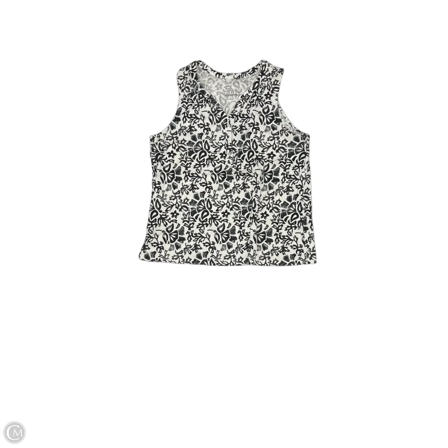 Top Sleeveless By Croft And Barrow In Black & White, Size: L