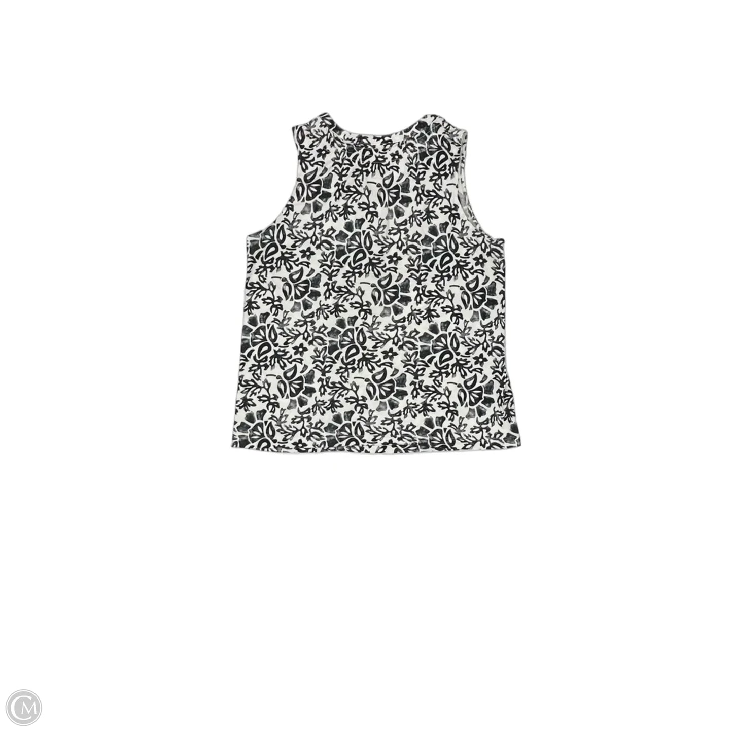 Top Sleeveless By Croft And Barrow In Black & White, Size: L