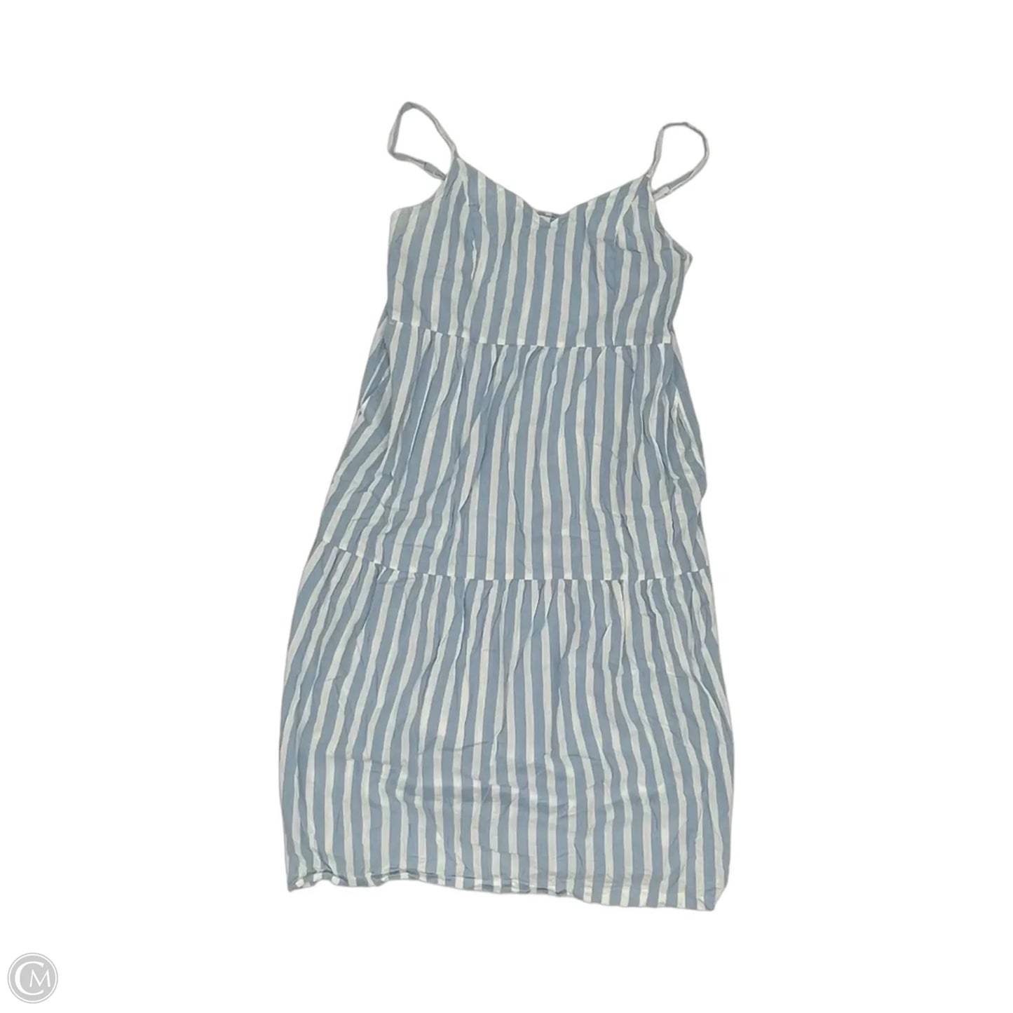 Dress Casual Midi By Old Navy In Blue & White, Size: L