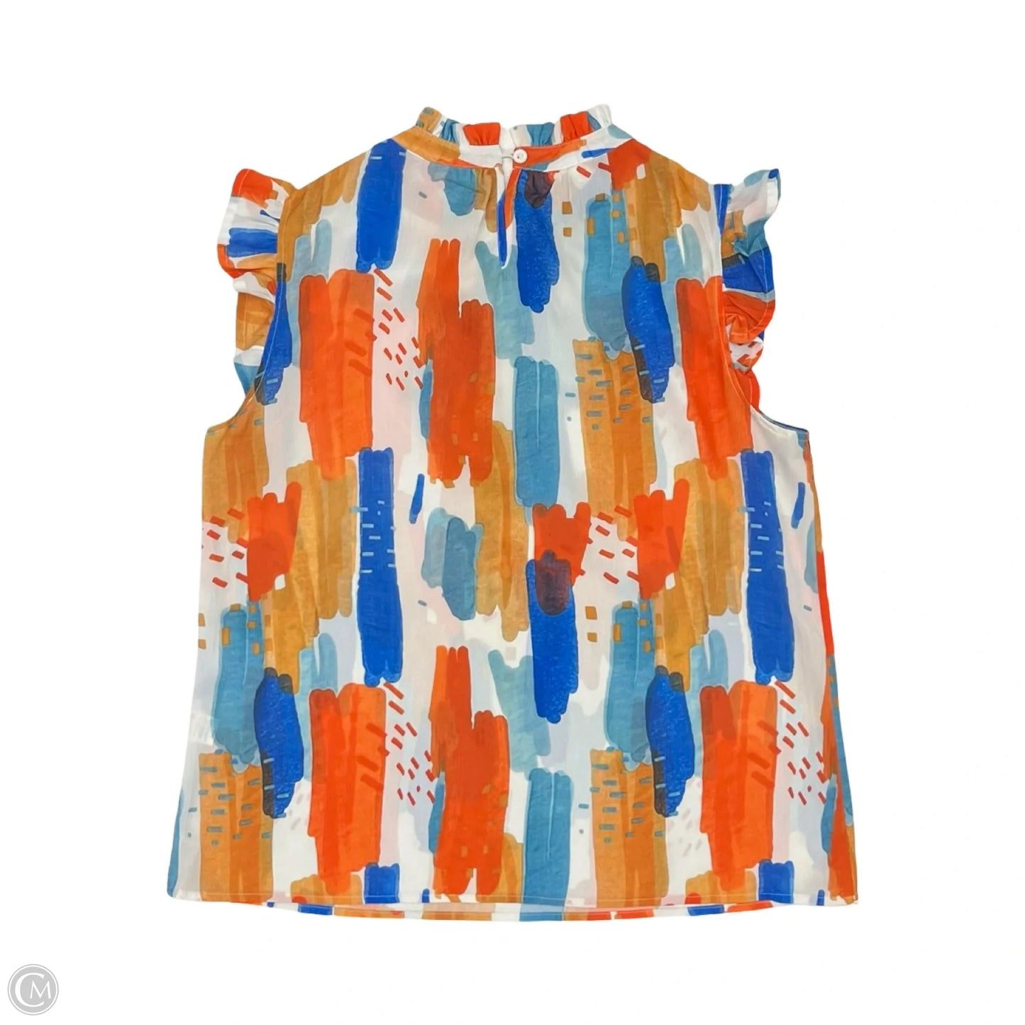 Blouse Sleeveless By Cmf In Blue & Orange, Size: Xl