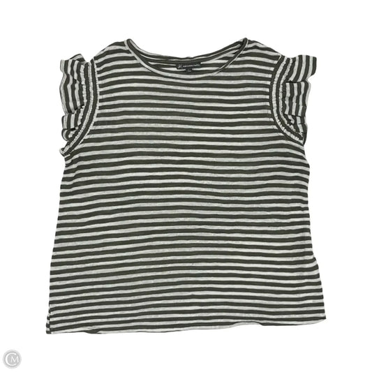 Top Short Sleeve By Adrianna Papell In Green & White, Size: L