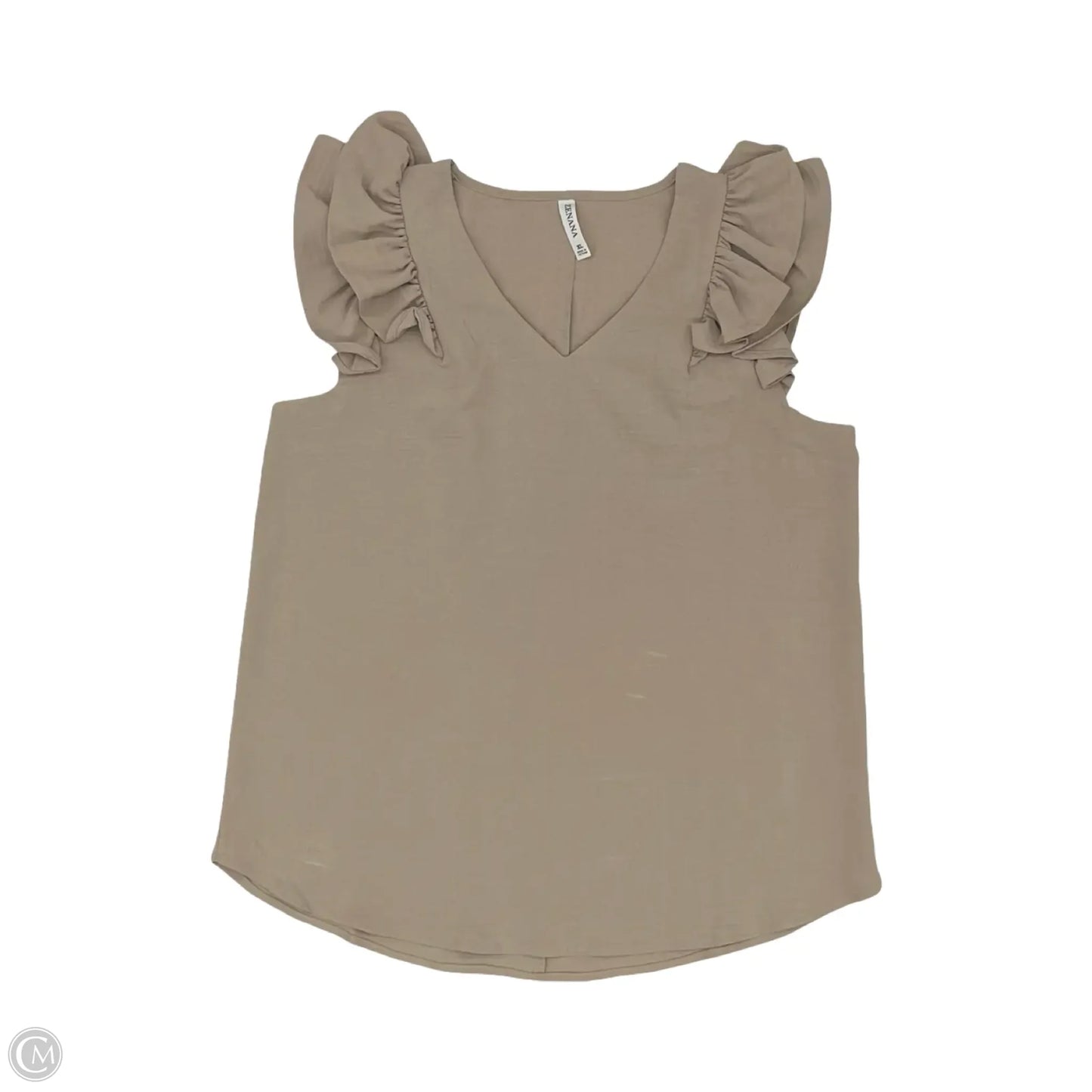 Blouse Sleeveless By Zenana In Tan, Size: Xl