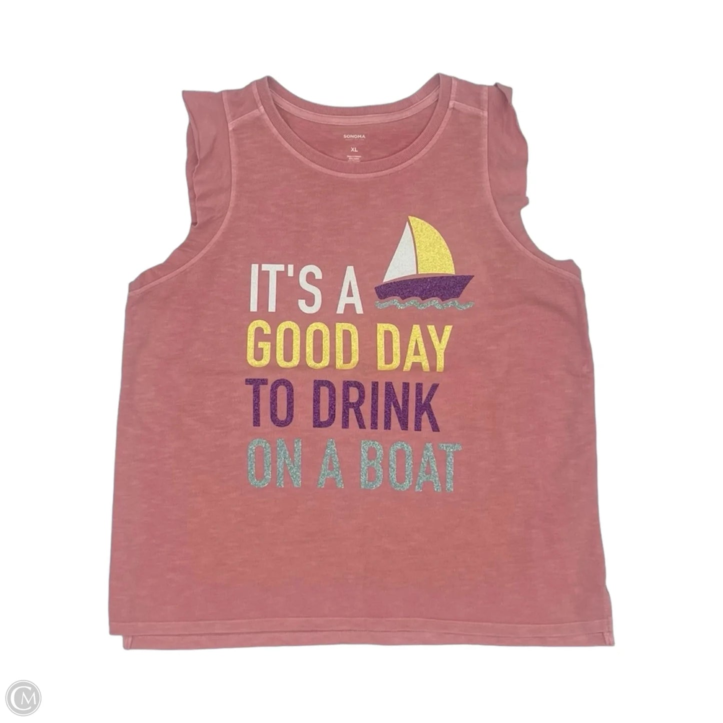 Top Sleeveless By Sonoma In Pink, Size: Xl