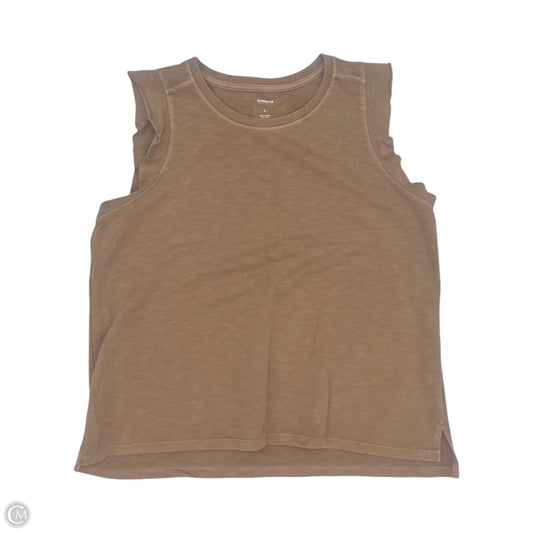 Top Sleeveless By Sonoma In Tan, Size: L
