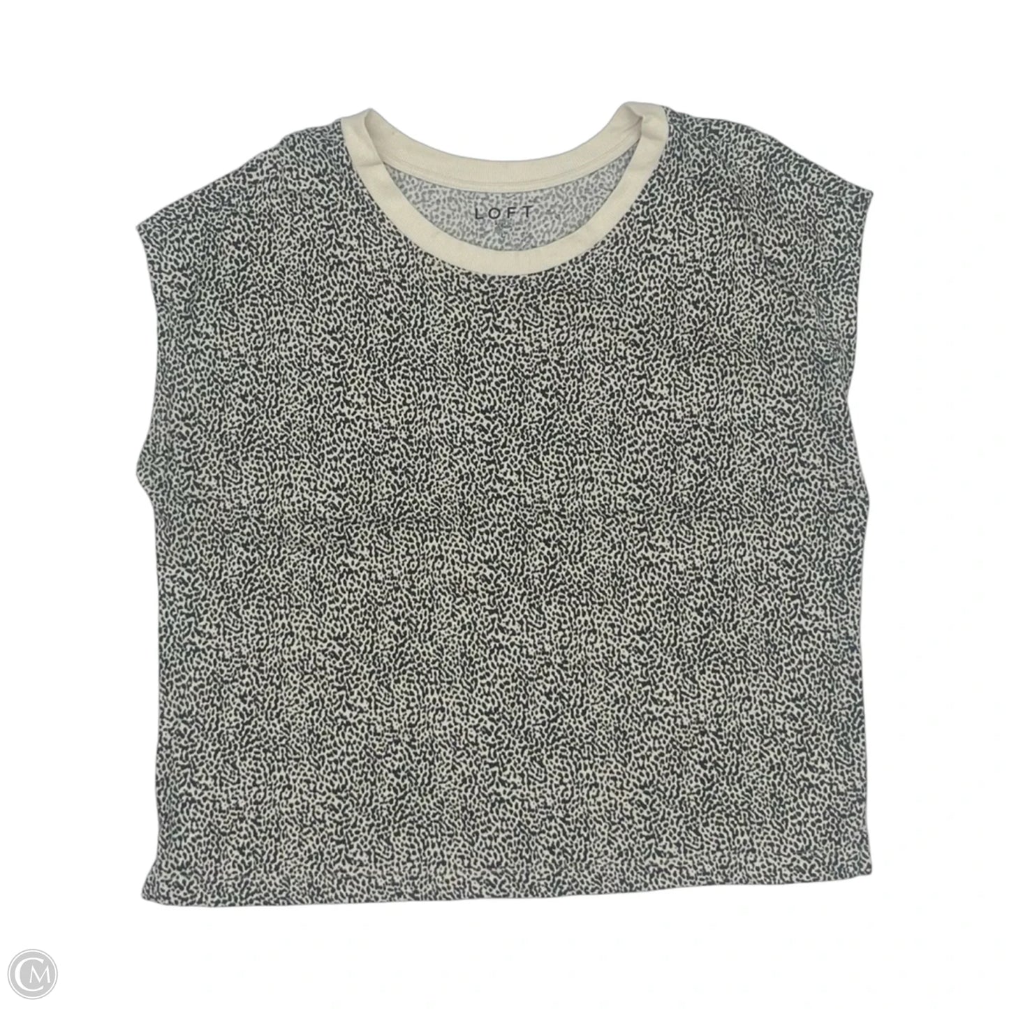Top Sleeveless By Loft In Black & Cream, Size: L