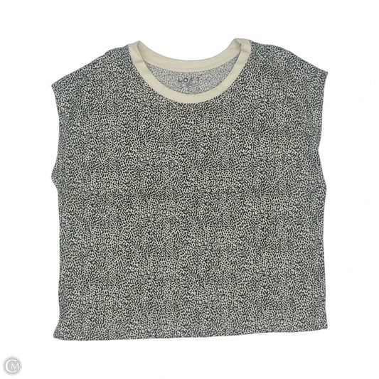 Top Sleeveless By Loft In Black & Cream, Size: L
