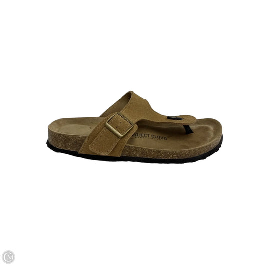 Sandals Flip Flops By Clothes Mentor In Tan, Size: 7.5