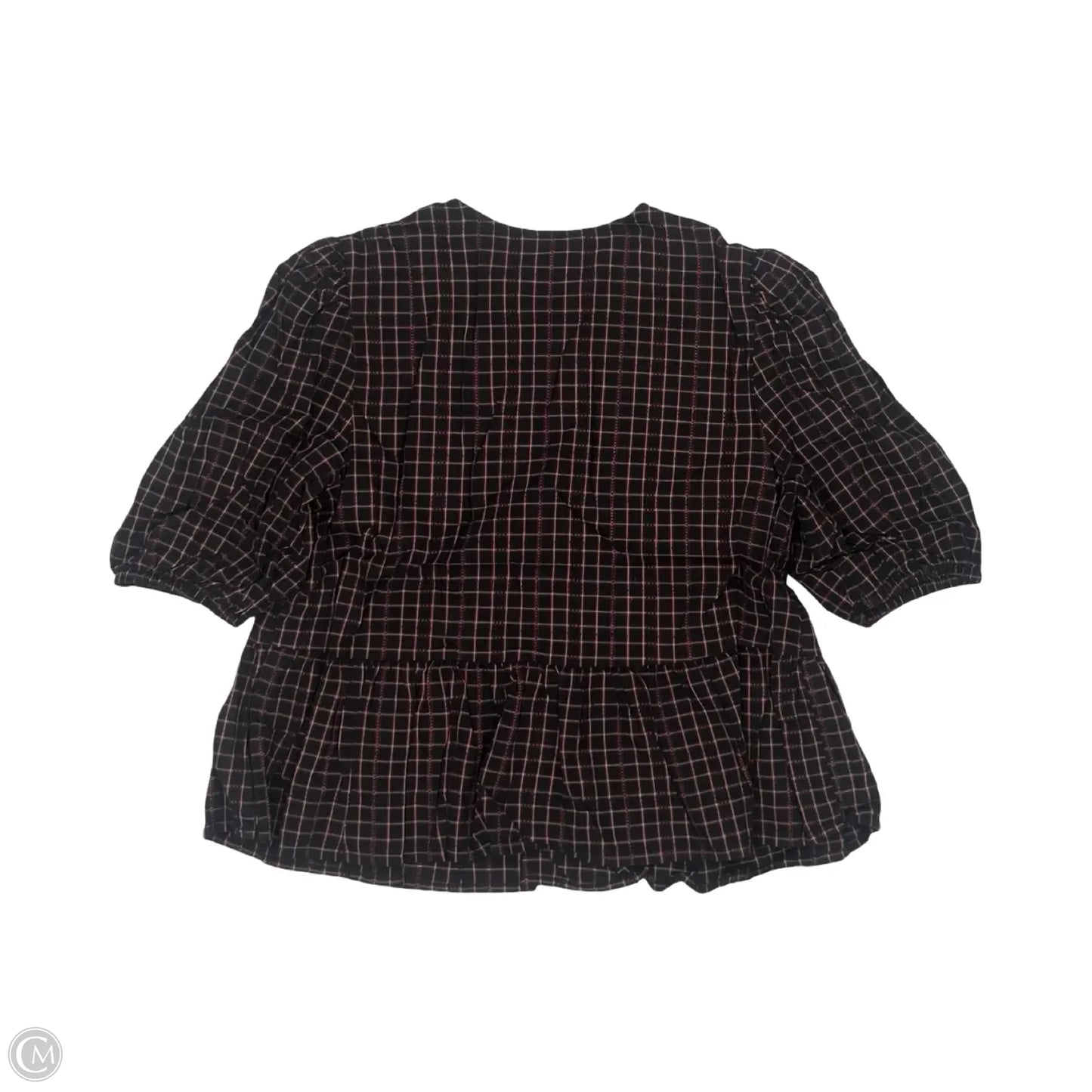 Top 3/4 Sleeve By Time And Tru In Black & Red, Size: L