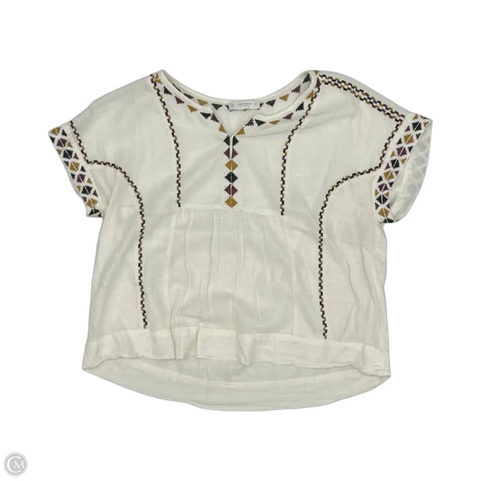 Top Short Sleeve By Lucky Brand In White, Size: Xl