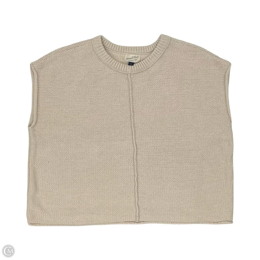 Sweater Short Sleeve By Universal Thread In Tan, Size: L