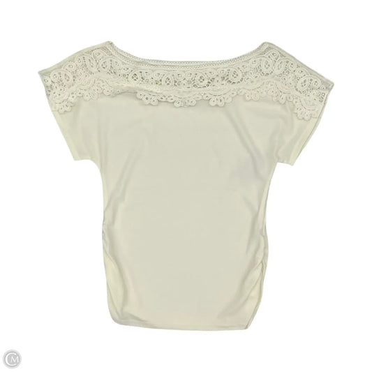 Blouse Short Sleeve By E&m In Cream, Size: S
