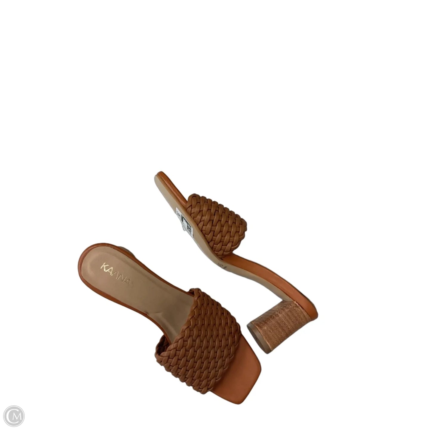 Sandals Heels Block By Clothes Mentor In Brown, Size: 7