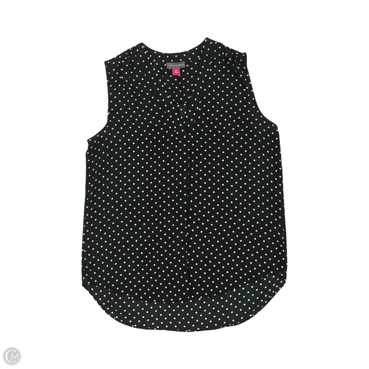 Blouse Sleeveless By Vince Camuto In Black & White, Size: Xs