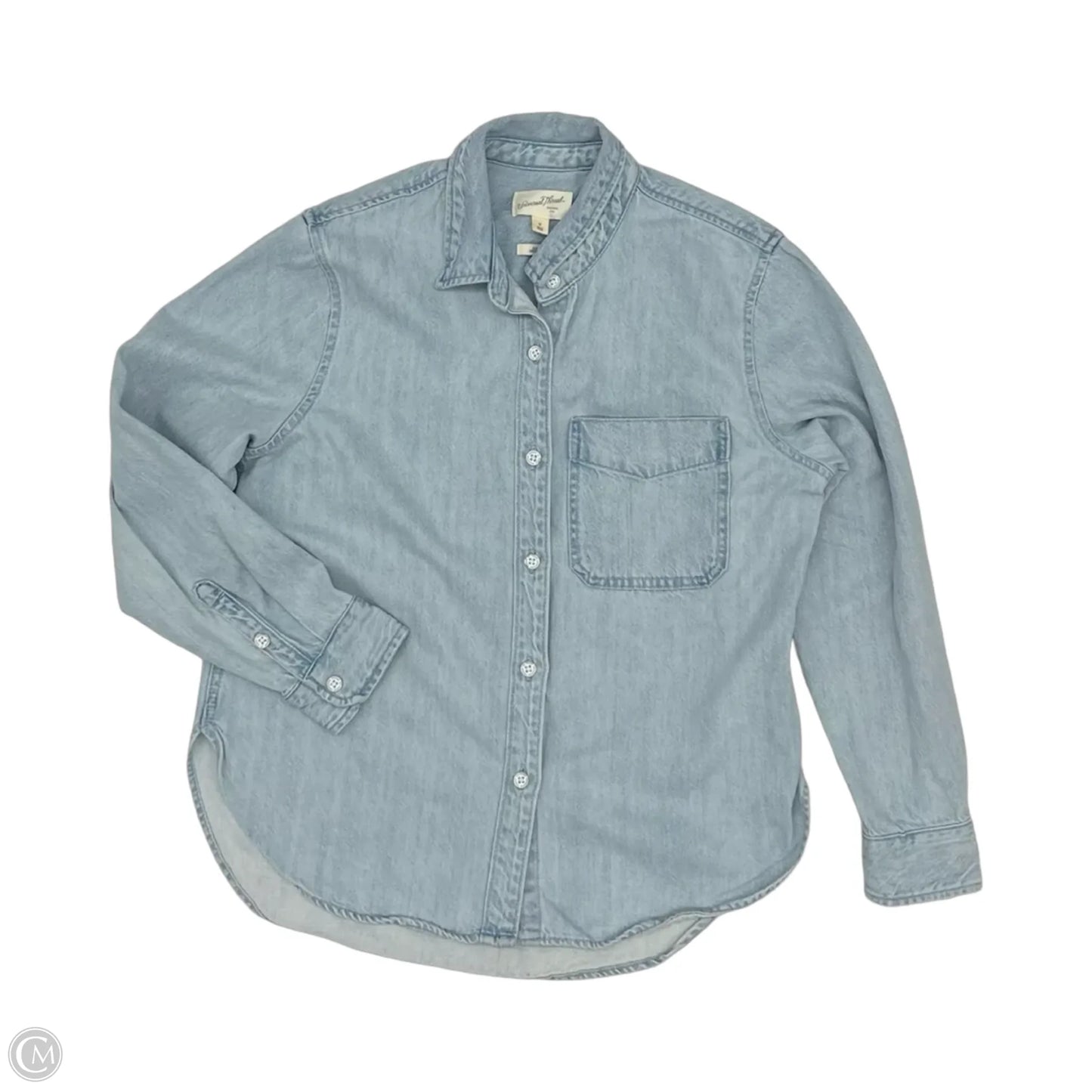 Jacket Shirt By Universal Thread In Blue Denim, Size: M