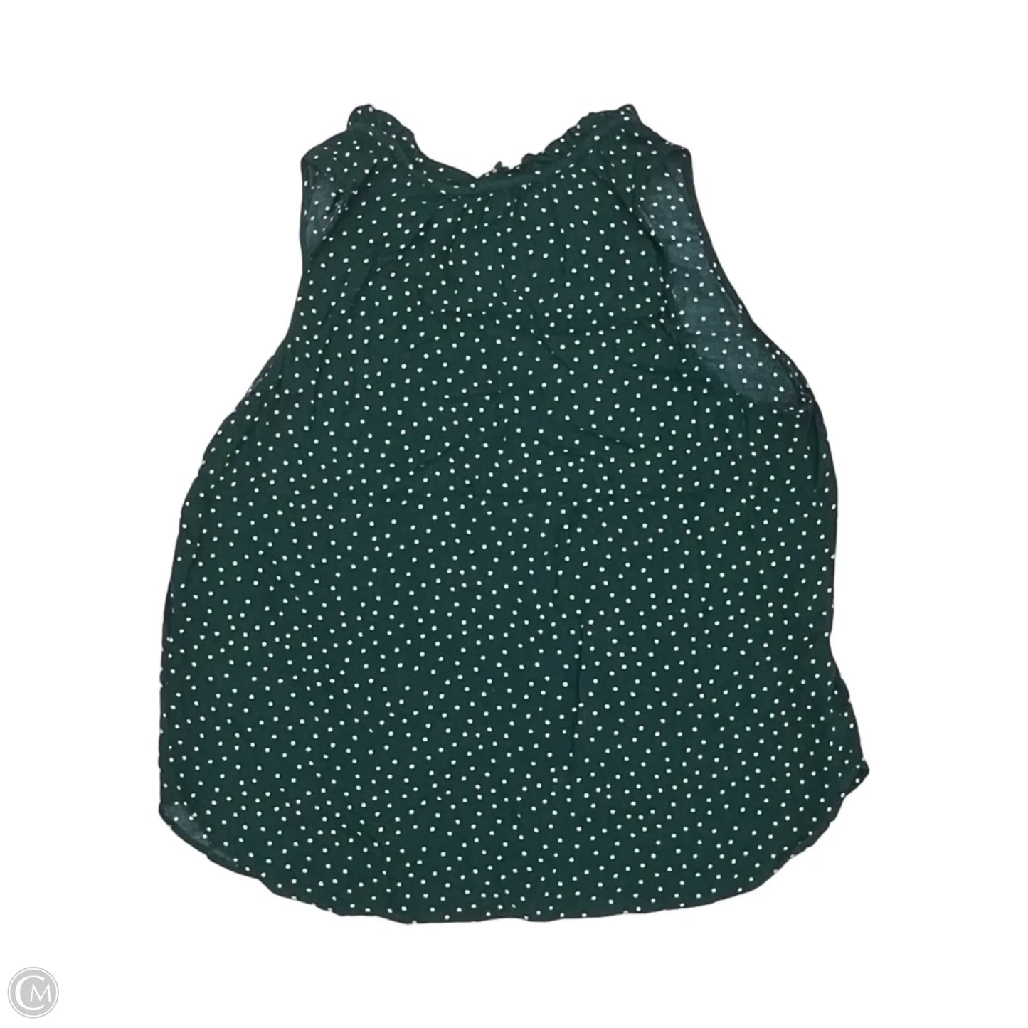 Blouse Sleeveless By Loft In Green & White, Size: Xl