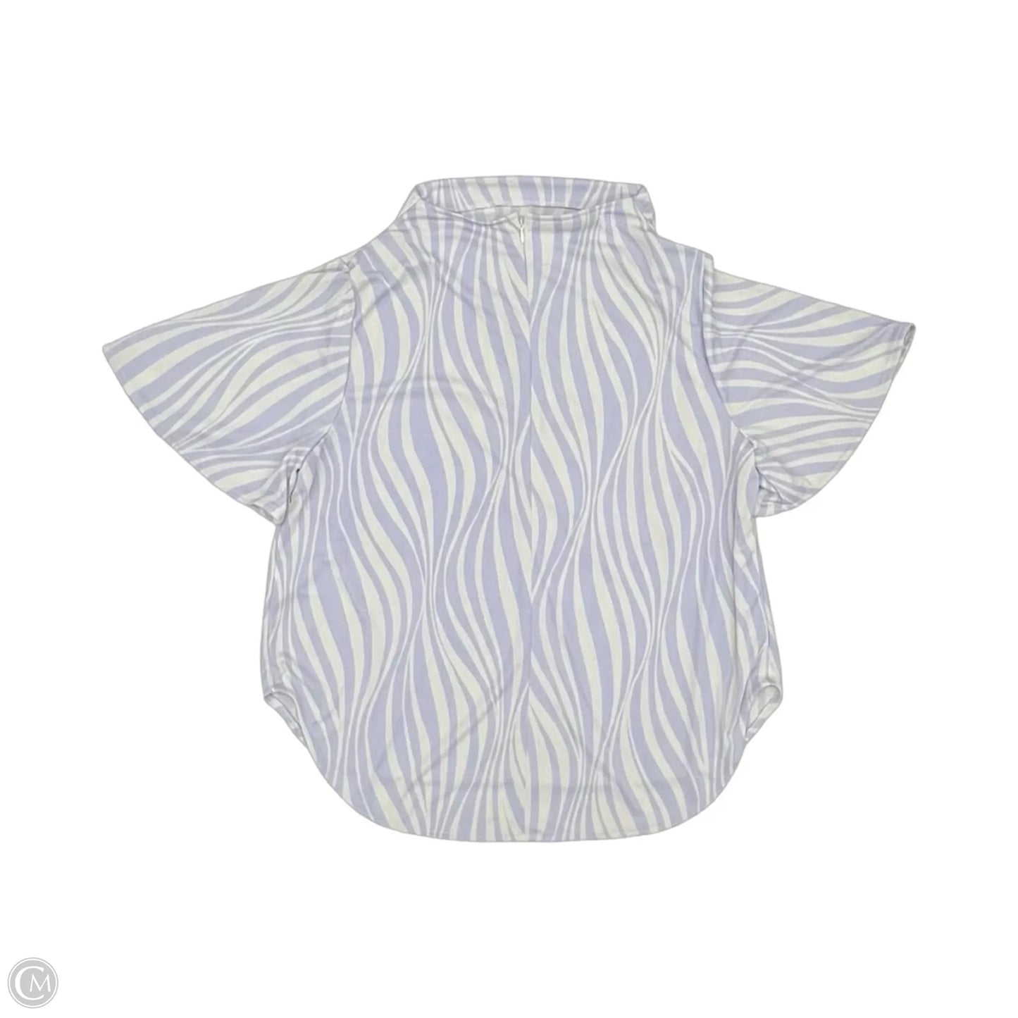 Blouse Short Sleeve By Alfani In Purple & White, Size: Xl