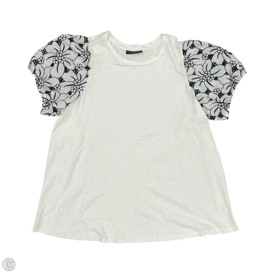 Top Short Sleeve By Lane Bryant In White, Size: 1x
