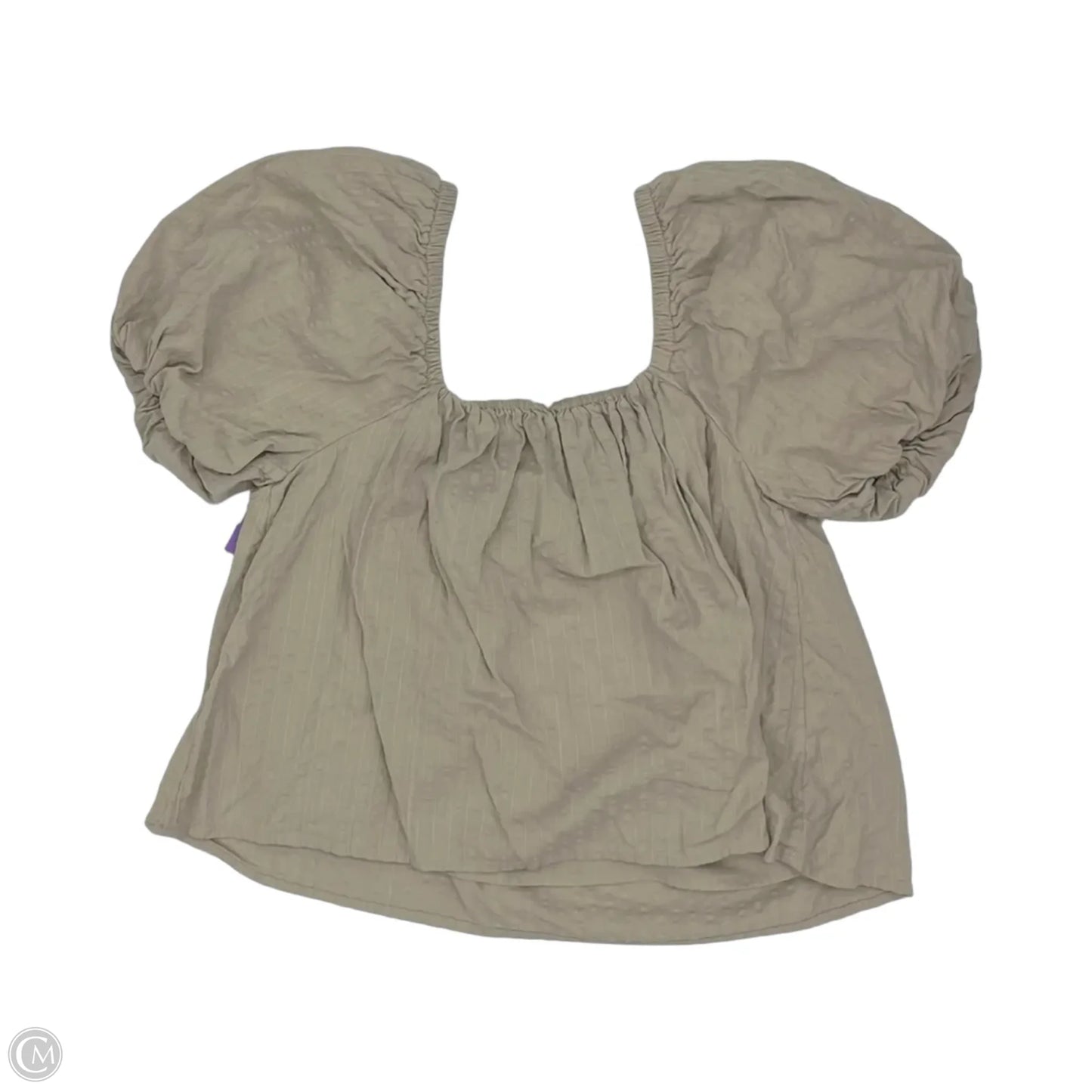 Top Short Sleeve By Aerie In Tan, Size: L
