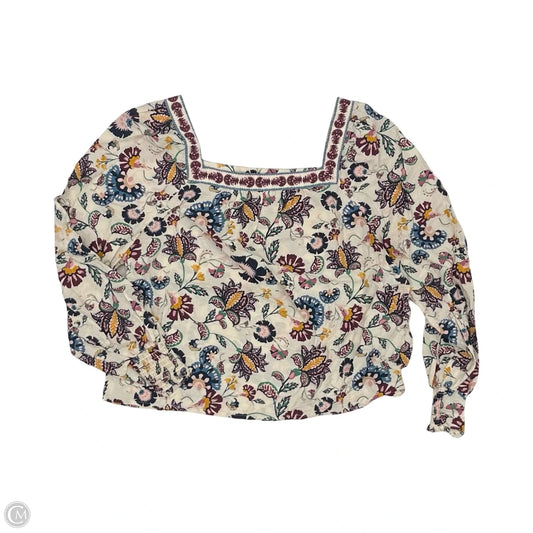 Blouse Long Sleeve By Loft In Cream, Size: L