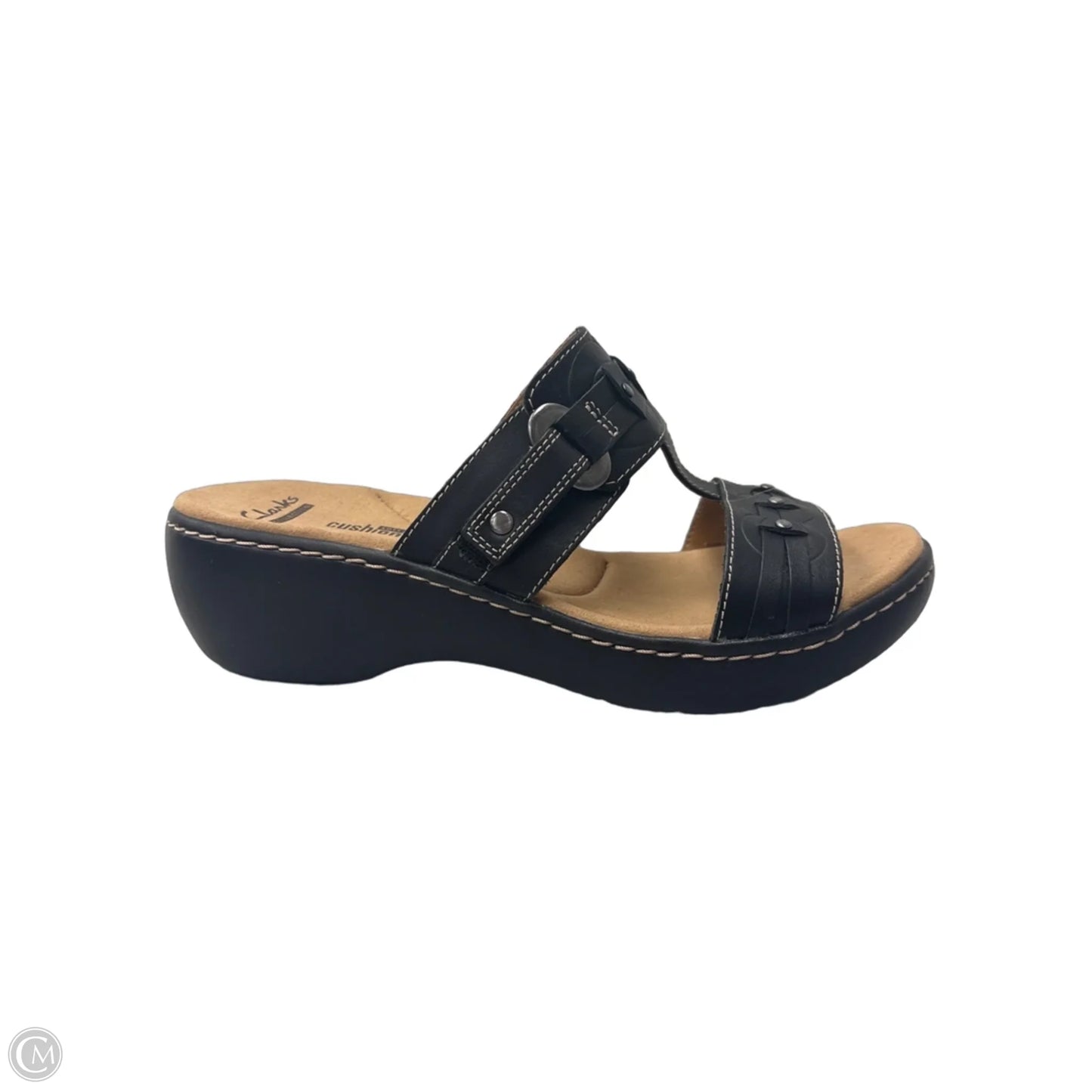 Sandals Heels Block By Clarks In Black, Size: 8.5