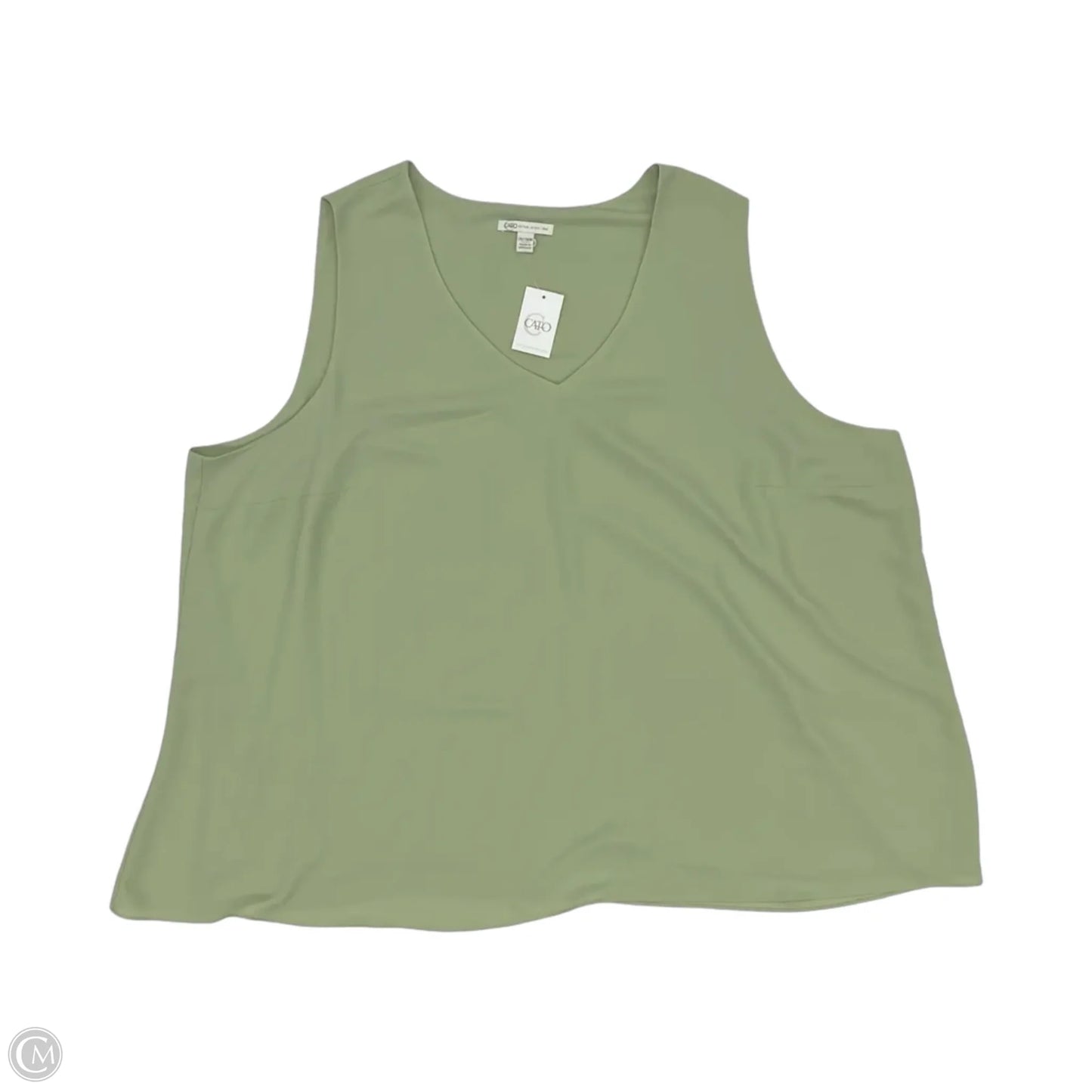 Blouse Sleeveless By Cato In Green, Size: 4x