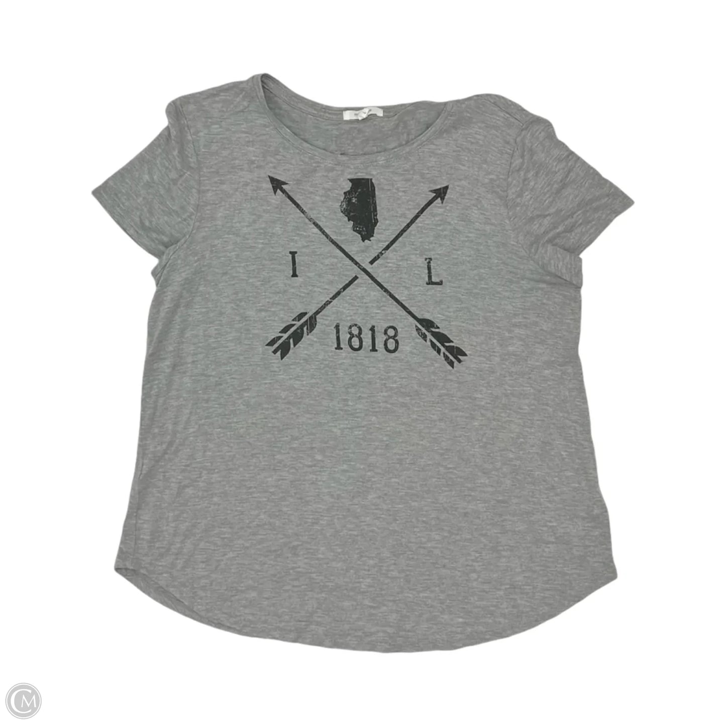 Top Short Sleeve By Maurices In Grey, Size: L