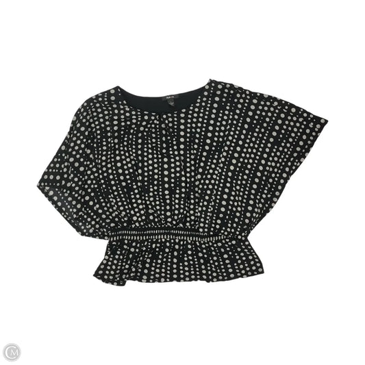 Blouse Short Sleeve By Style And Company In Black & Tan, Size: L