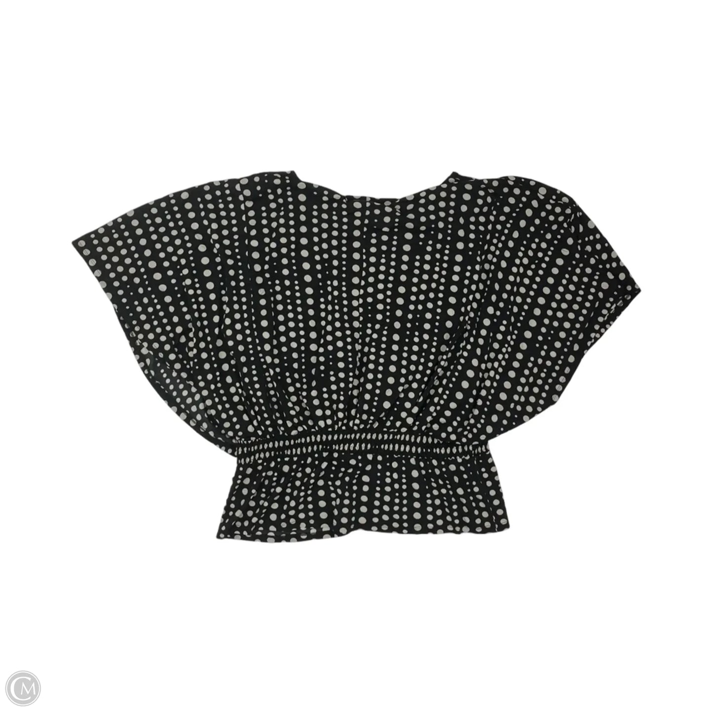Blouse Short Sleeve By Style And Company In Black & Tan, Size: L