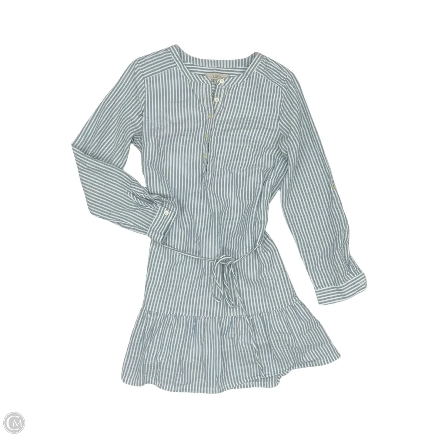 Dress Casual Short By Loft In Blue & White, Size: S
