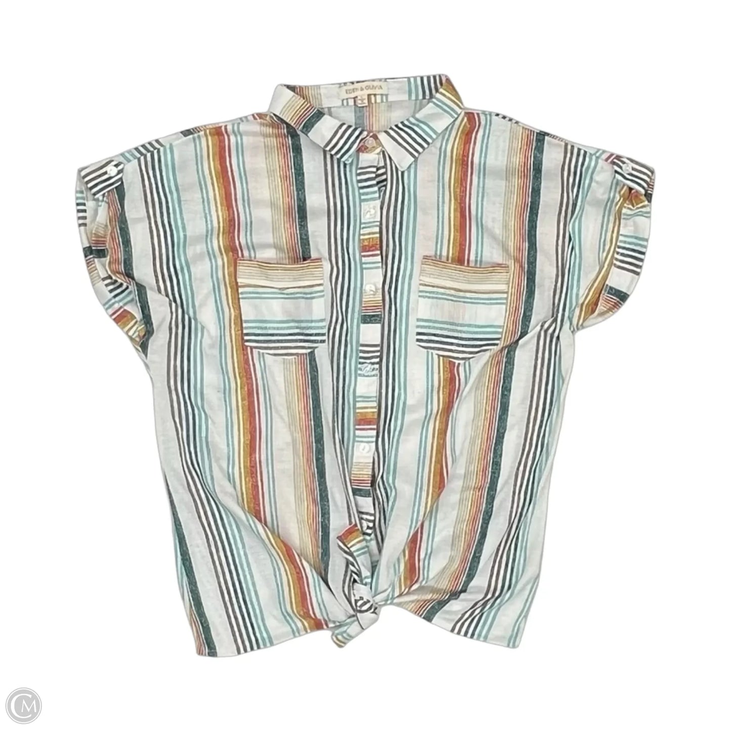 Top Short Sleeve By Eden & Olivia In White, Size: L