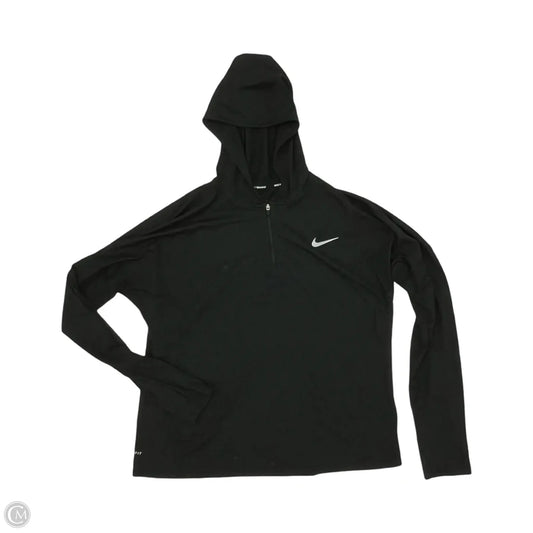 Athletic Sweatshirt Hoodie By Nike In Black, Size: L