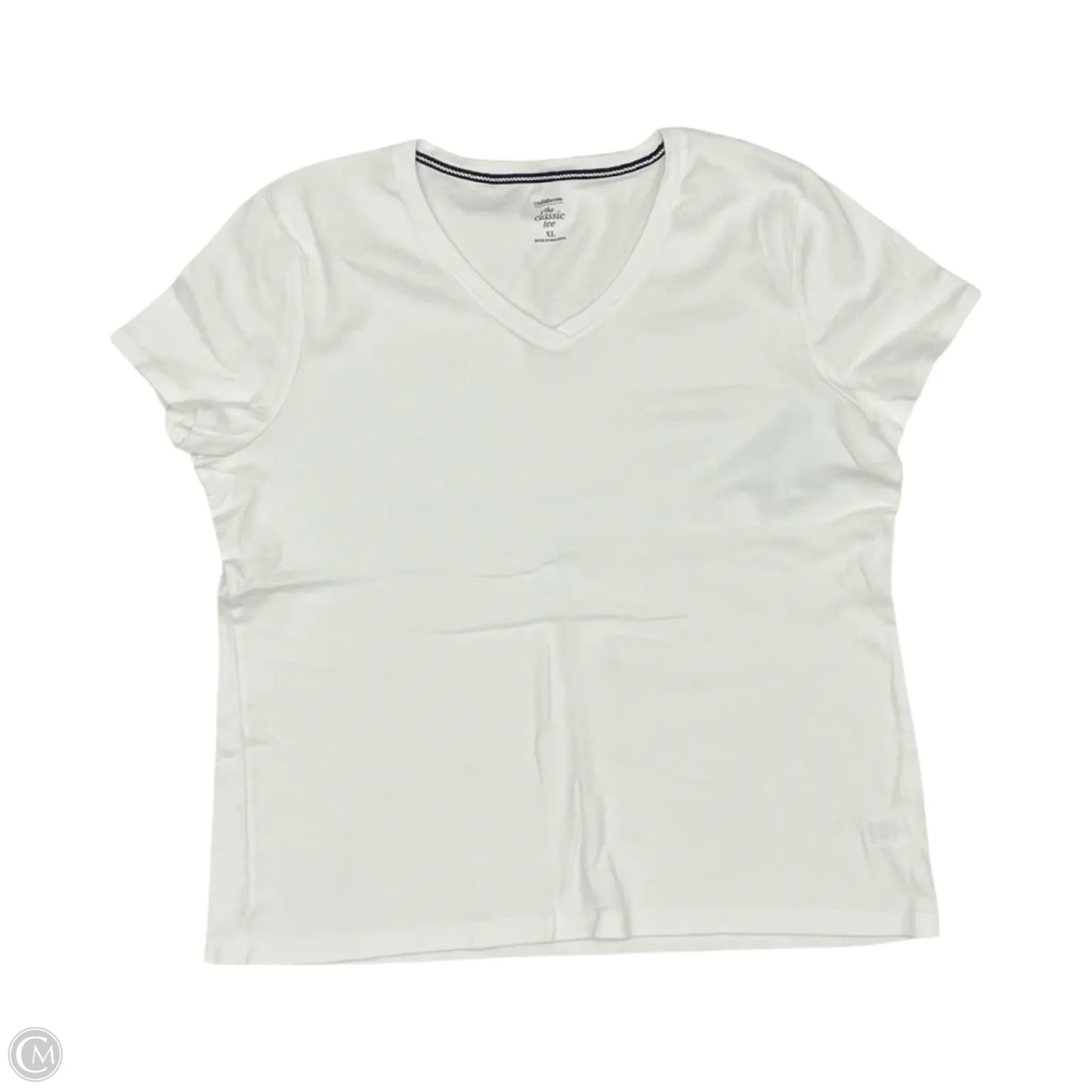 Top Short Sleeve Basic By Croft And Barrow In White, Size: Xl