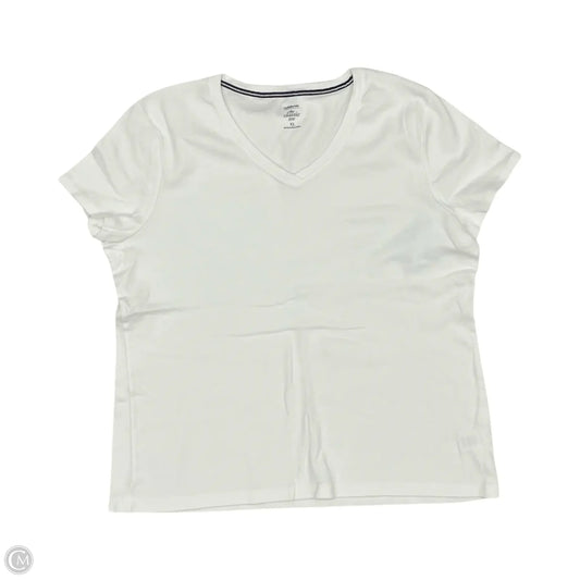 Top Short Sleeve Basic By Croft And Barrow In White, Size: Xl