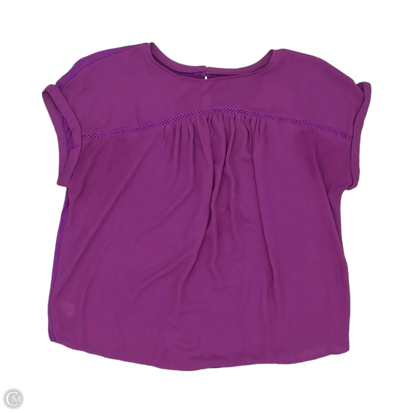 Blouse Short Sleeve By Loft In Purple, Size: Lp