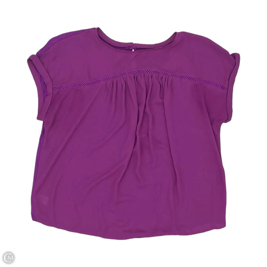 Blouse Short Sleeve By Loft In Purple, Size: Lp