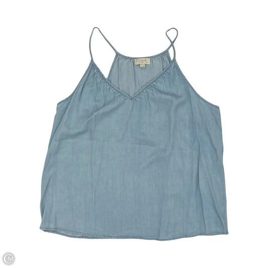 Top Sleeveless By Loft In Blue Denim, Size: L