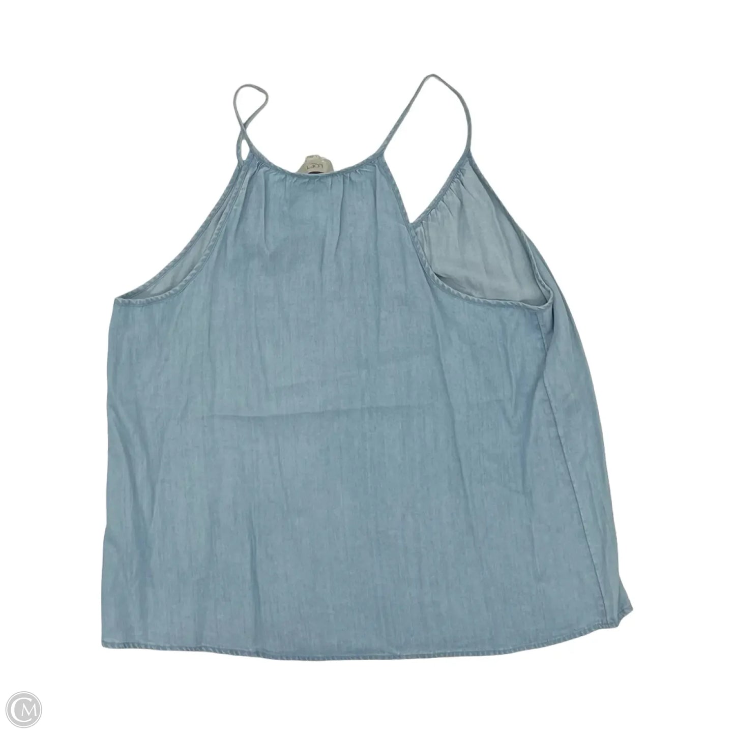 Top Sleeveless By Loft In Blue Denim, Size: L