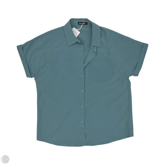 Blouse Short Sleeve By Clothes Mentor In Blue, Size: L