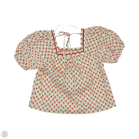 Top Short Sleeve By Entro In Cream & Red, Size: L