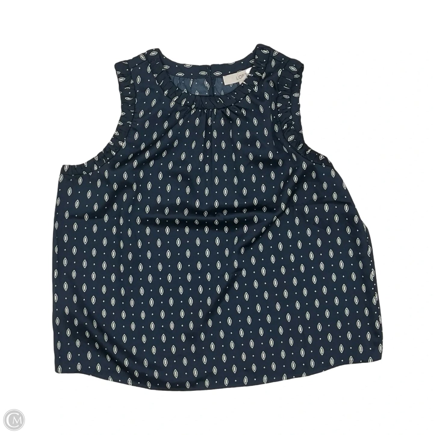 Blouse Sleeveless By Loft In Blue, Size: L