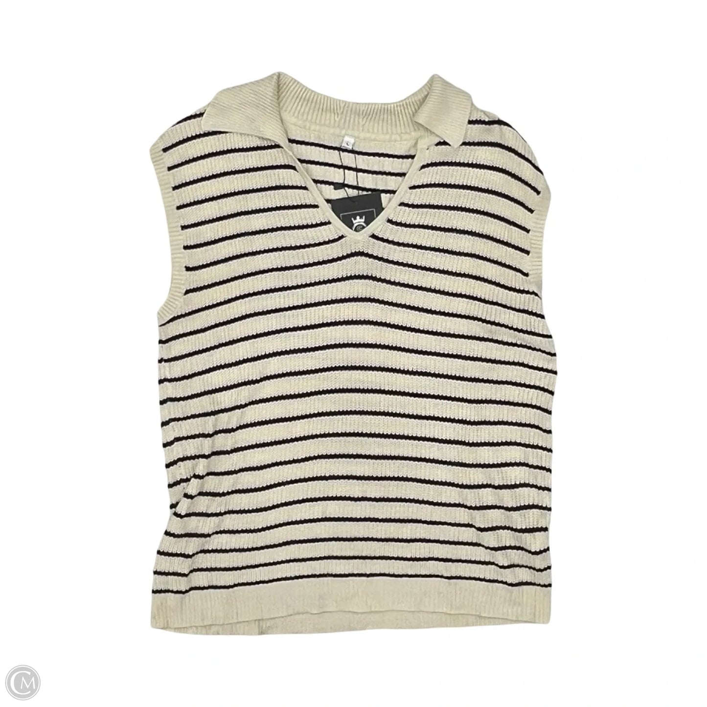 Top Sleeveless By Clothes Mentor In Black & Cream, Size: L