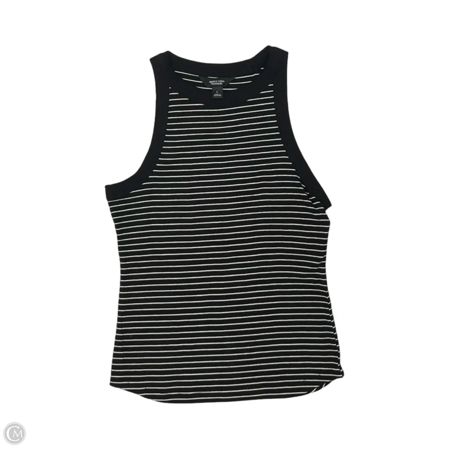Tank Top By Simply Vera In Black & White, Size: L