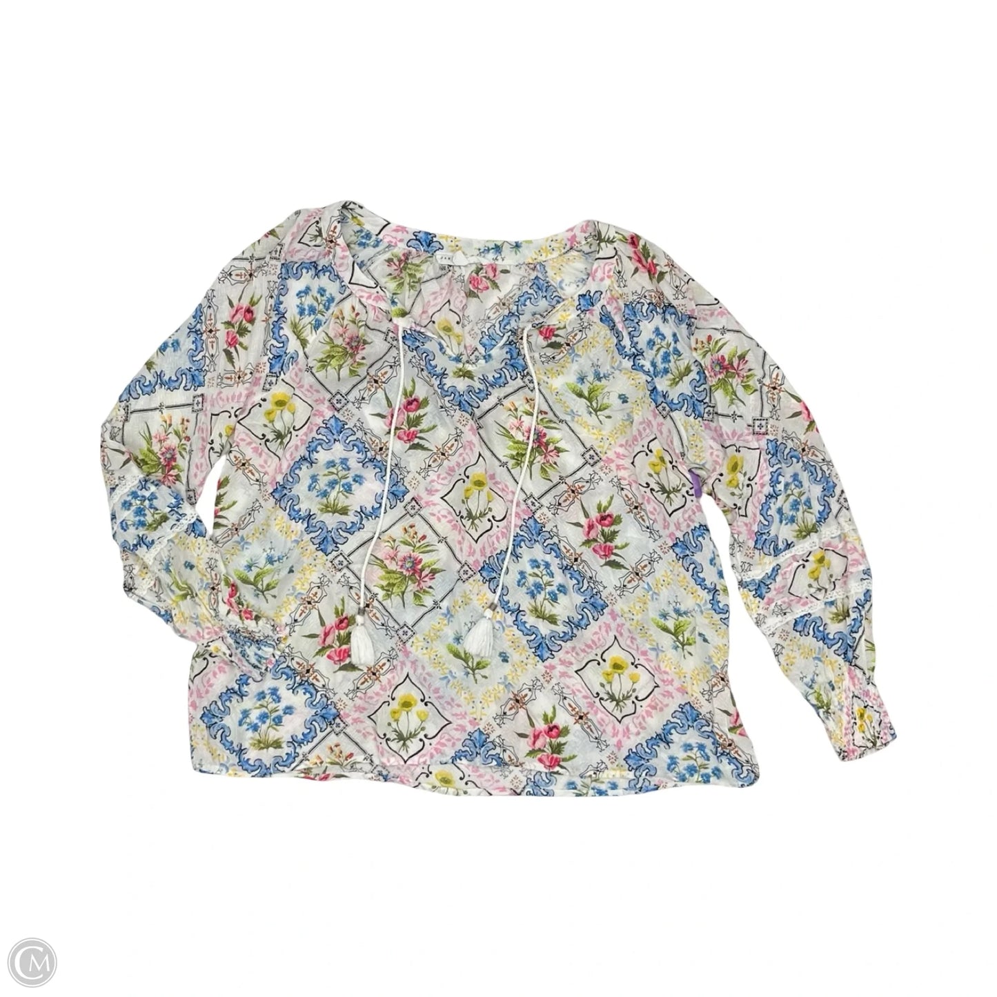 Blouse Long Sleeve By Jane And Delancey In White, Size: M